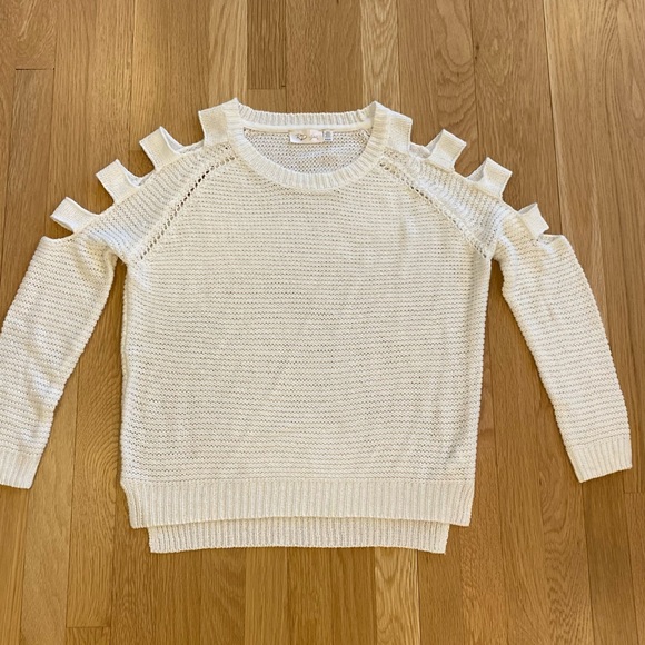 RD Style Womens Long Sleeve White Sweater with Shoulder Arm Cutouts/ Size M - Picture 16 of 16